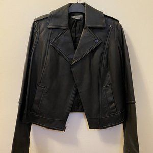 Vince Black Leather Moto Jacket Size XS